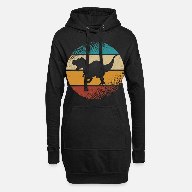 T-Rex - Hoodie-Kleid - Schwarz