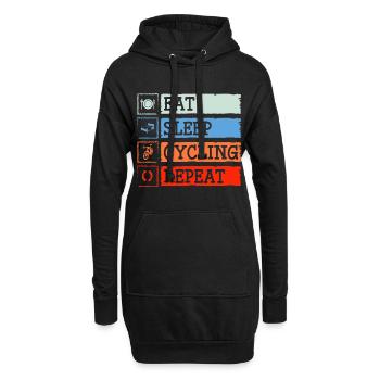 Radfahrer Bike Rennradfahrer - Hoodie-Kleid - Schwarz - Vorne