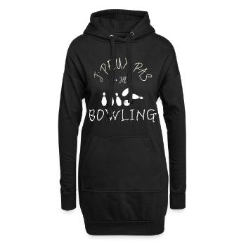J'peux pas j'ai bowling - Sweat-shirt à capuche long Femme - noir - Devant