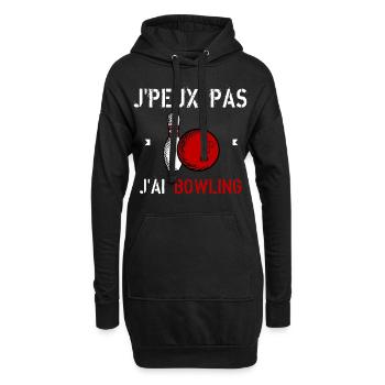 J'Peux Pas J'Ai Bowling - Sweat-shirt à capuche long Femme - noir - Devant