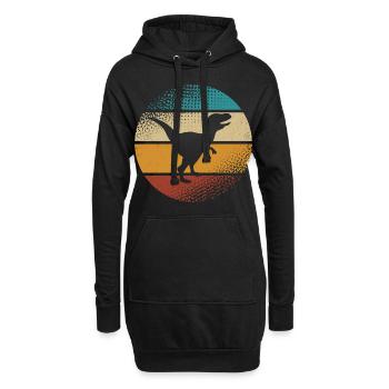 Velociraptor Dino Dinosaurier - Hoodie-Kleid - Schwarz - Vorne