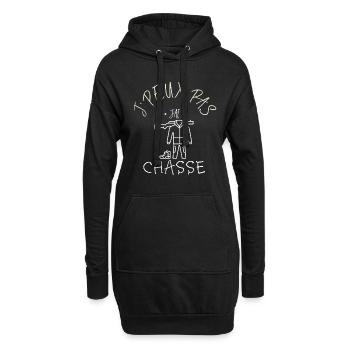 J'peux pas j'ai chasse - Sweat-shirt à capuche long Femme - noir - Devant