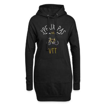 J'peux pas j'ai vtt - Sweat-shirt à capuche long Femme - noir - Devant