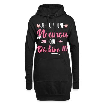Je suis une nounou qui déchire cadeau nourrice. - Sweat-shirt à capuche long Femme - noir - Devant