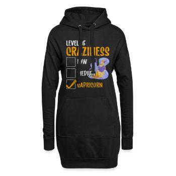 Steinbock Element Erde Aberglaube - Hoodie-Kleid - Schwarz - Vorne