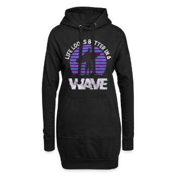 Surf Surfergirl Planche à voile Cool - Sweat-shirt à capuche long Femme - noir - Devant