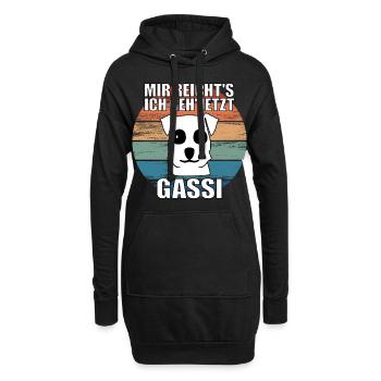 Mir reichts ich geh jetzt Gassi Hunde Spruch - Hoodie-Kleid - Schwarz - Vorne
