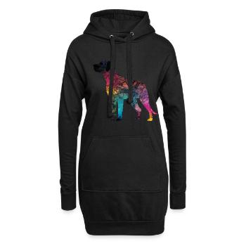 Bunte Hunde - Hunde Gruppe - Hoodie-Kleid - Schwarz - Vorne