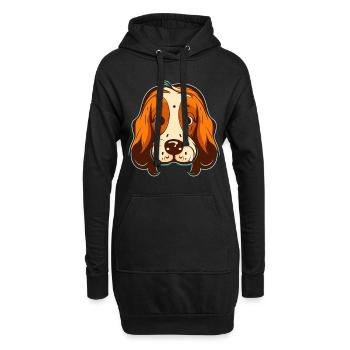 Schöner Hund - Hoodie-Kleid - Schwarz - Vorne