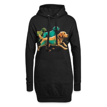 Chiens colorés - Groupe de chiens - Sweat-shirt à capuche long Femme - noir - Devant