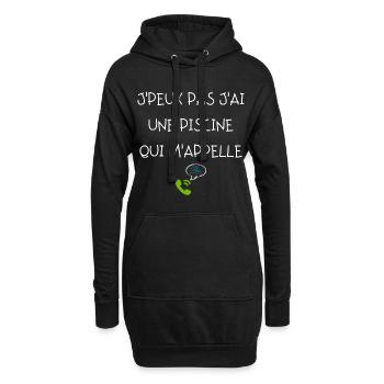 J peux pas j ai une piscine qui m appelle - Sweat-shirt à capuche long Femme - noir - Devant