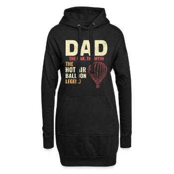 Heißluftballon fahren Trichter Ballon Vater Ballonfahrer - Hoodie-Kleid - Schwarz - Vorne
