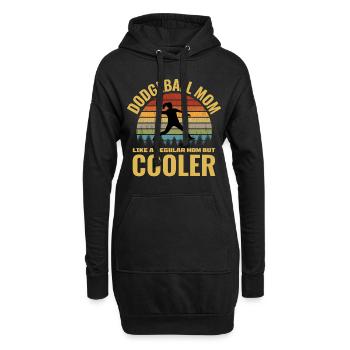 Völkerball-Mama - Hoodie-Kleid - Schwarz - Vorne
