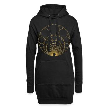 Or Imbriqué Apollonien Joint Math Fractal Sacré - Sweat-shirt à capuche long Femme - noir - Devant