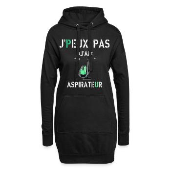 J Peux Pas J Ai Aspirateur - Sweat-shirt à capuche long Femme - noir - Devant