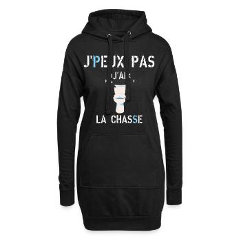 J Peux pas J Ai La Chasse - Sweat-shirt à capuche long Femme - noir - Devant