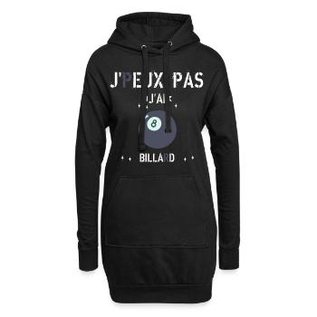 J Peux Pas J ai Billard - Sweat-shirt à capuche long Femme - noir - Devant