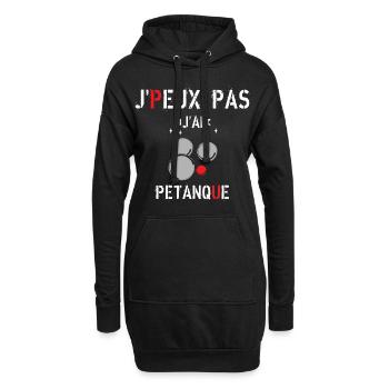 J Peux Pas J ai Pétanque - Sweat-shirt à capuche long Femme - noir - Devant