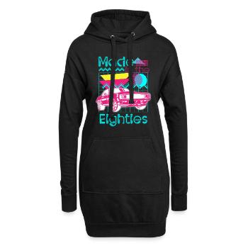 Neon Cool Kostüm Leuchtreklame - Hoodie-Kleid - Schwarz - Vorne