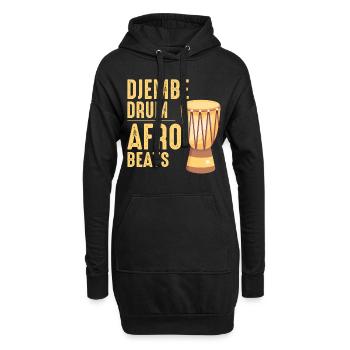 Djembé Player Drummer Music Drum Musicien - Sweat-shirt à capuche long Femme - noir - Devant