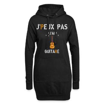 J Peux Pas J Ai Guitare - Sweat-shirt à capuche long Femme - noir - Devant