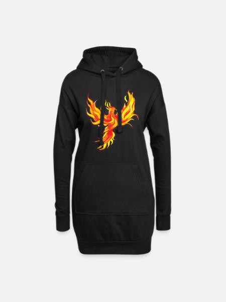 Phönix Vogel Fabelwesen - Hoodie-Kleid - Schwarz