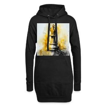 Évêque d’échecs jaune - Sweat-shirt à capuche long Femme - noir - Devant