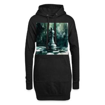 Turquoise Chess Bishop - Sweat-shirt à capuche long Femme - noir - Devant