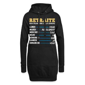 Retraite mon programme humour retraité cadeau - Sweat-shirt à capuche long Femme - noir - Devant