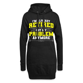 Ruhestand Rentenalter Pension - Hoodie-Kleid - Schwarz - Vorne