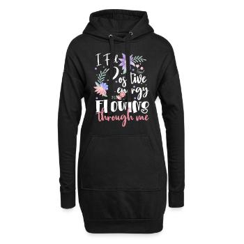 Positif, optimiste, amour de soi - Sweat-shirt à capuche long Femme - noir - Devant