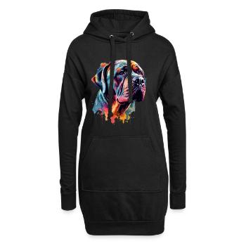 Chien Mastiff coloré - Sweat-shirt à capuche long Femme - noir - Devant