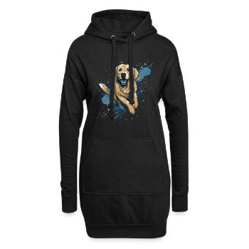 Golden-Retriever Dock-Tauchen ins Wasser - Hoodie-Kleid - Schwarz - Vorne