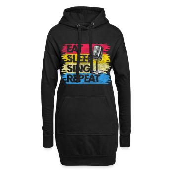 Singen Singer Singstimme - Hoodie-Kleid - Schwarz - Vorne