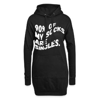 Einzelne Socken - Hoodie-Kleid - Schwarz - Vorne