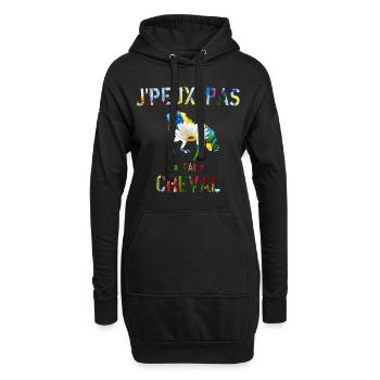 J Peux Pas J ai cheval - Sweat-shirt à capuche long Femme - noir - Devant