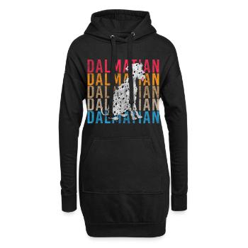 Dalmatiner Haustier Hundebesitzer Liebe - Hoodie-Kleid - Schwarz - Vorne