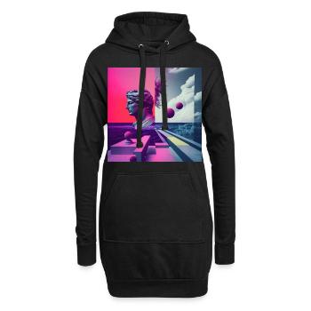 Ein Vaporwave Fusion von Moderne und der Antike - Hoodie-Kleid - Schwarz - Vorne