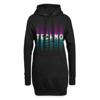 Rave Techno Music Music Dubstep - Hoodie Dress - black - Front
