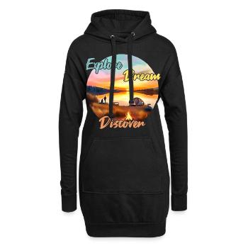 Camping Aventure Explorer Dream Discover - Sweat-shirt à capuche long Femme - noir - Devant