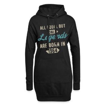 Legends are born in 1964 anniversaire - Sweat-shirt à capuche long Femme - noir - Devant