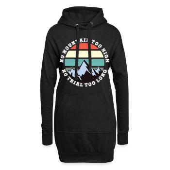 Kein Berg zu hoch, kein Weg zu lang - Hoodie-Kleid - Schwarz - Vorne