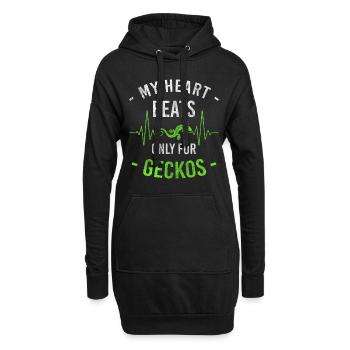 Reptilie Leguan Süß - Hoodie-Kleid - Schwarz - Vorne