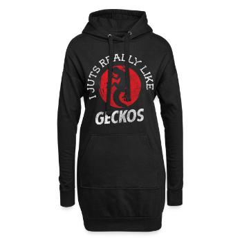 Geckos Terraristik - Hoodie-Kleid - Schwarz - Vorne