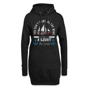 Naviguer sur l’océan - Sweat-shirt à capuche long Femme - noir - Devant