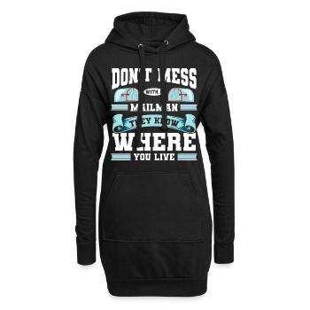 Post Kurier - Hoodie-Kleid - Schwarz - Vorne