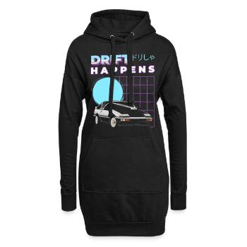 Véhicule de course de sport automobile - Sweat-shirt à capuche long Femme - noir - Devant