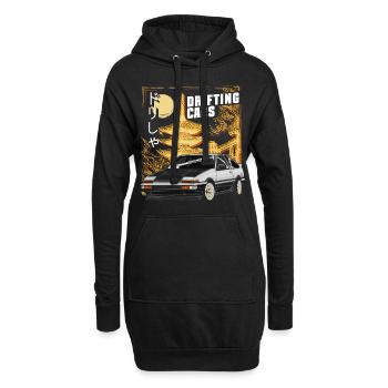 Moteur de combustion de voiture à la dérive - Sweat-shirt à capuche long Femme - noir - Devant