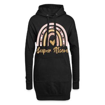 Super atsem cadeau merci atsem arc en ciel - Sweat-shirt à capuche long Femme - noir - Devant