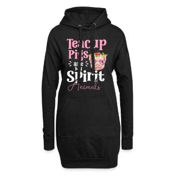Teacup Schwein Minipig Haustier - Hoodie-Kleid - Schwarz - Vorne